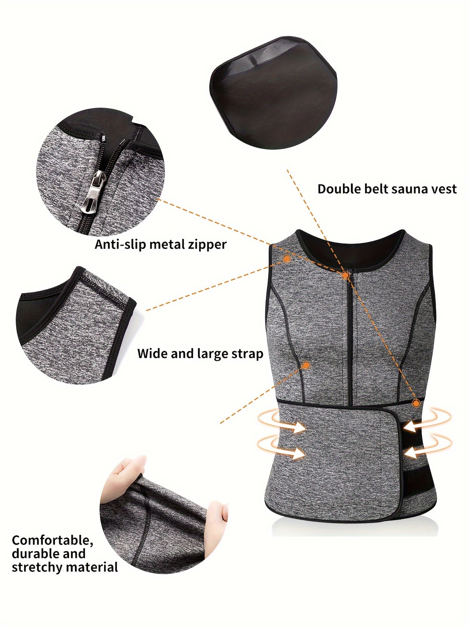 Optimize your workout with this men's adjustable compression tank top and waist trainer set! -
