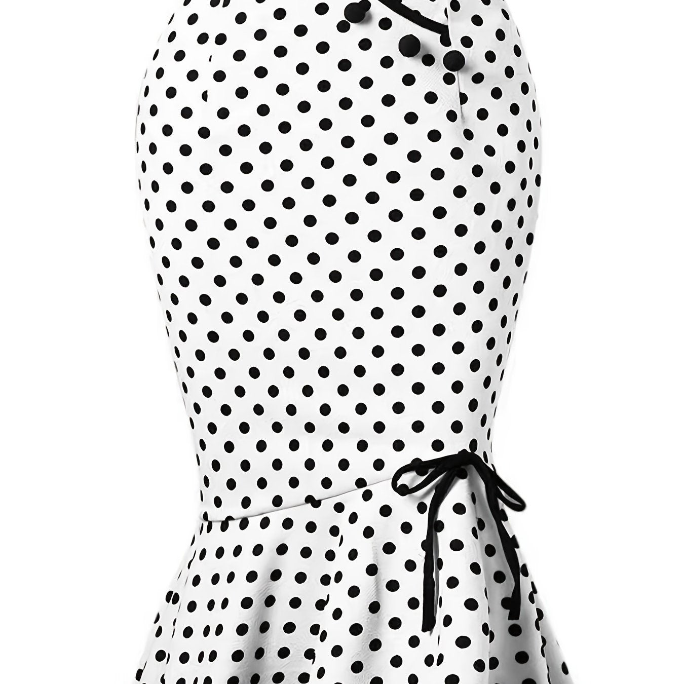 Polka Dot Bodycon Button Lace Up Skirts, Sexy Mature Fishtail Party Skirts, Women's Clothing -