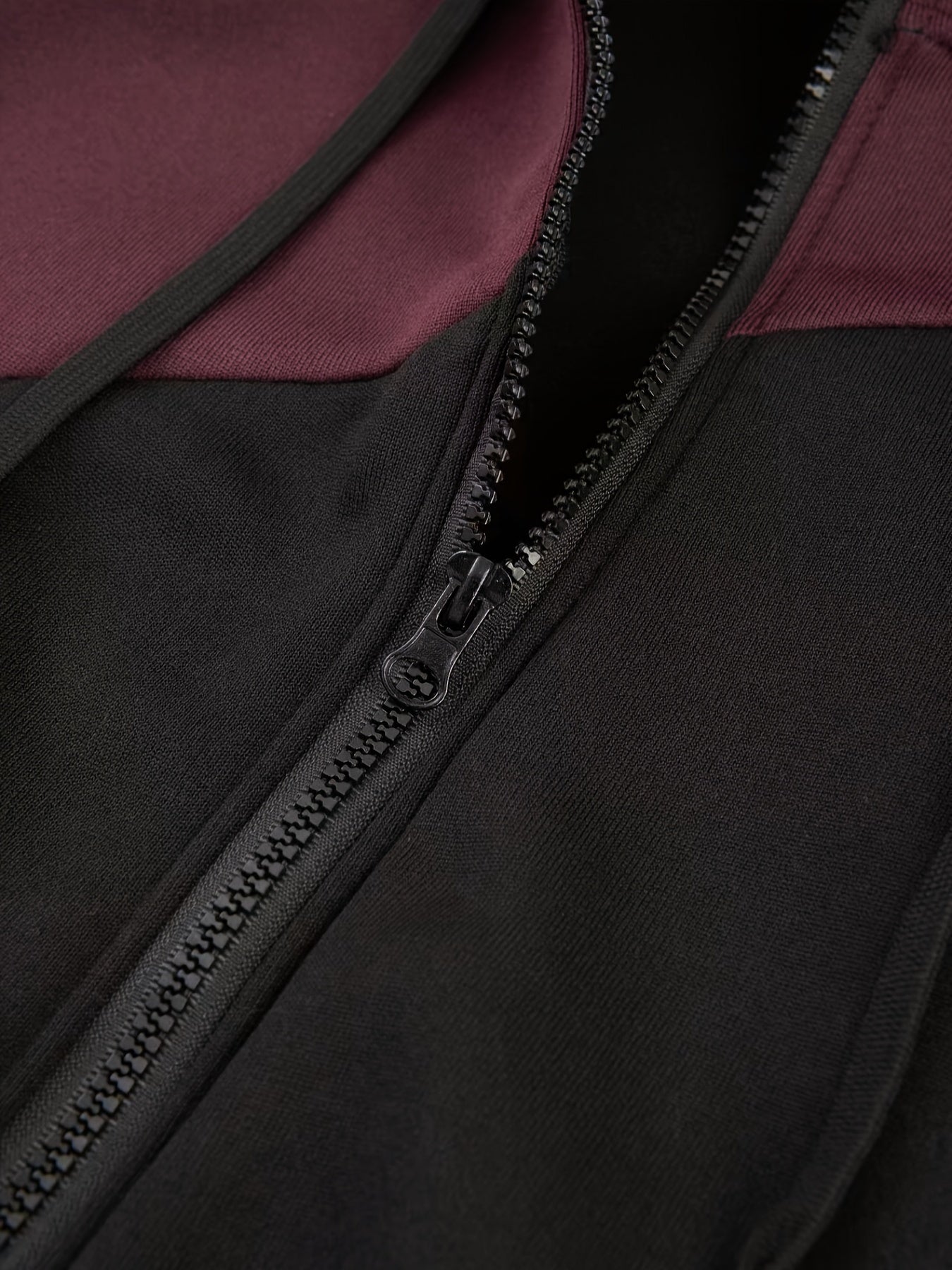 Men's Casual Color Block Zip Up Jacket With Hood - Varsity Style - Soft Fleece Lining - Perfect for Fall/Winter - Ideal Gift for Teenagers & Young Adults -