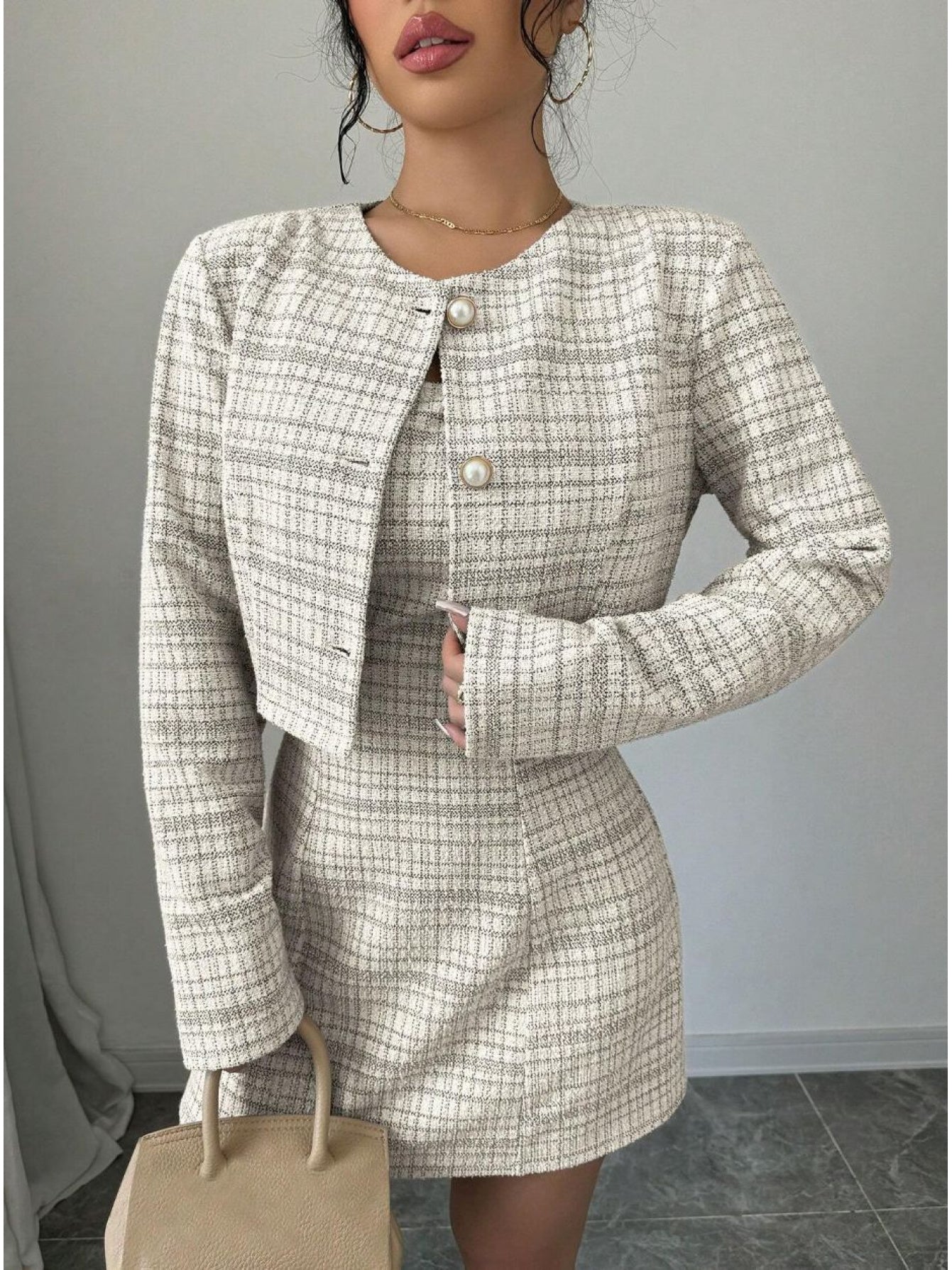 Elevate your style with this fashionable and elegant two-piece dress set for women—perfect for making a chic, polished statement! -