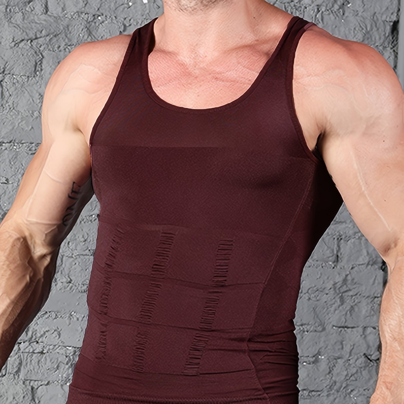 Sculpt your silhouette with this men's compression body shaper tank top—your secret slimming vest! -