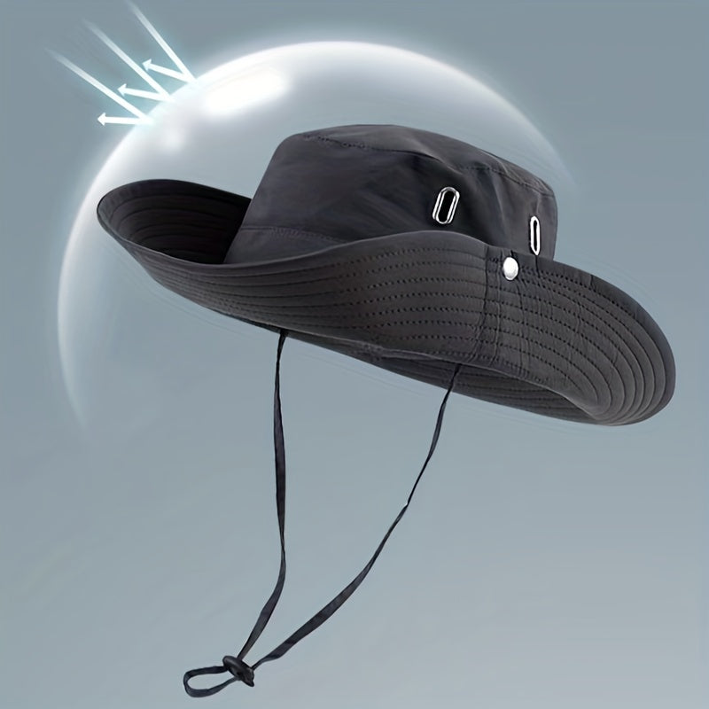 Wide Brim Fisherman Hat - djustable Unise Outdoor Sun Hat with UPN-like Buckle, Breathable -Season for Men & Women, Fishing,W Beach - Black (White Piping) - Hand Wash Only, Bucket Hat, Fishing Hat, Bucket Hat Women, Hats For -