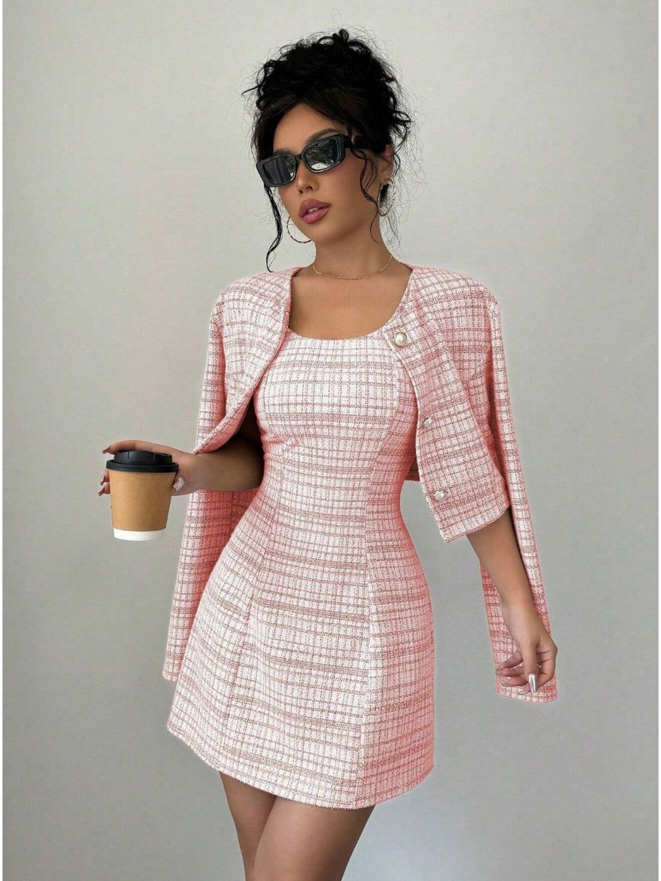 Elevate your style with this fashionable and elegant two-piece dress set for women—perfect for making a chic, polished statement! -