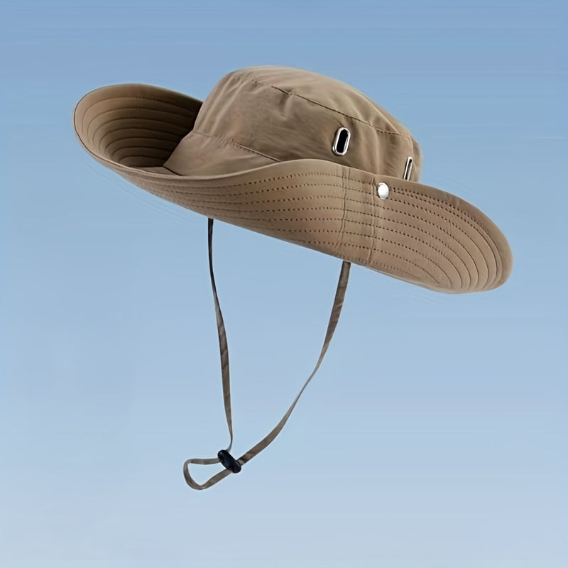 Wide Brim Fisherman Hat - djustable Unise Outdoor Sun Hat with UPN-like Buckle, Breathable -Season for Men & Women, Fishing,W Beach - Black (White Piping) - Hand Wash Only, Bucket Hat, Fishing Hat, Bucket Hat Women, Hats For -