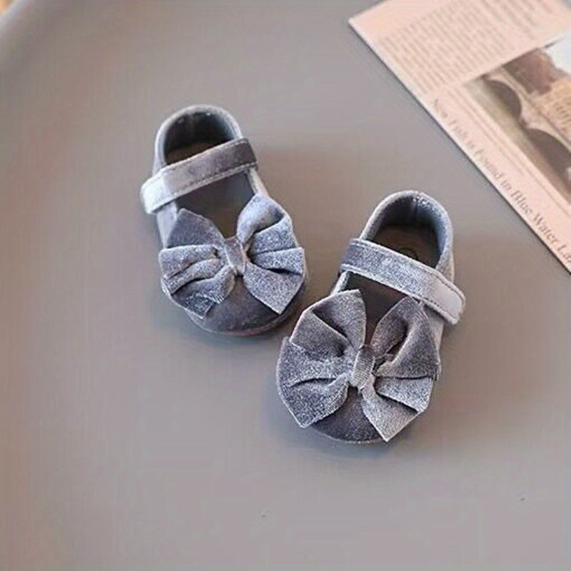 Baby Girls Mary Jane Flats With Bowknot First Walker Shoes Crib Shoes Princess Wedding Party Christmas Dress Shoes -