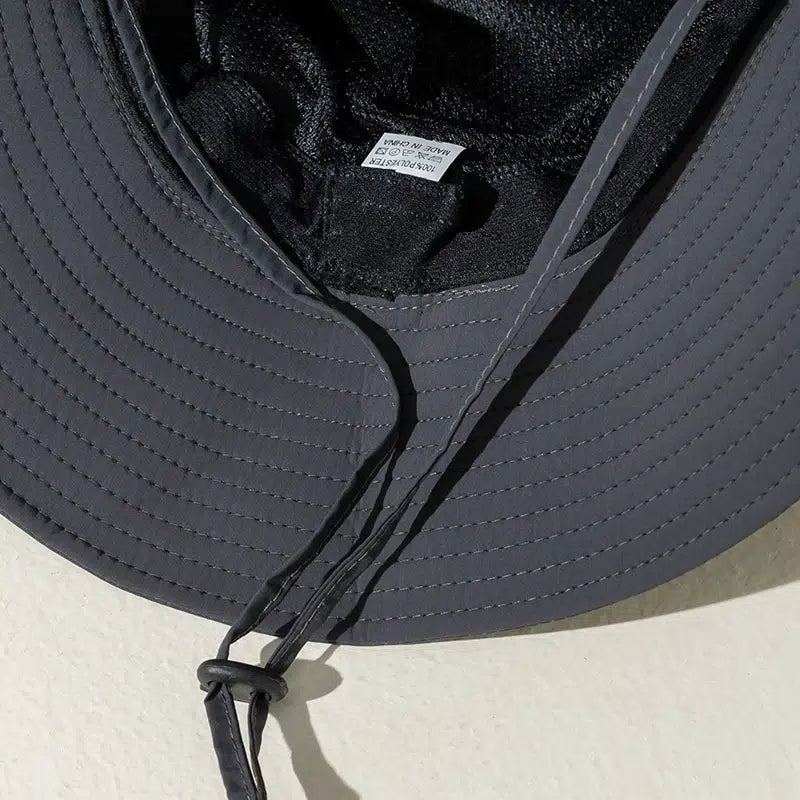 Wide Brim Fisherman Hat - djustable Unise Outdoor Sun Hat with UPN-like Buckle, Breathable -Season for Men & Women, Fishing,W Beach - Black (White Piping) - Hand Wash Only, Bucket Hat, Fishing Hat, Bucket Hat Women, Hats For -