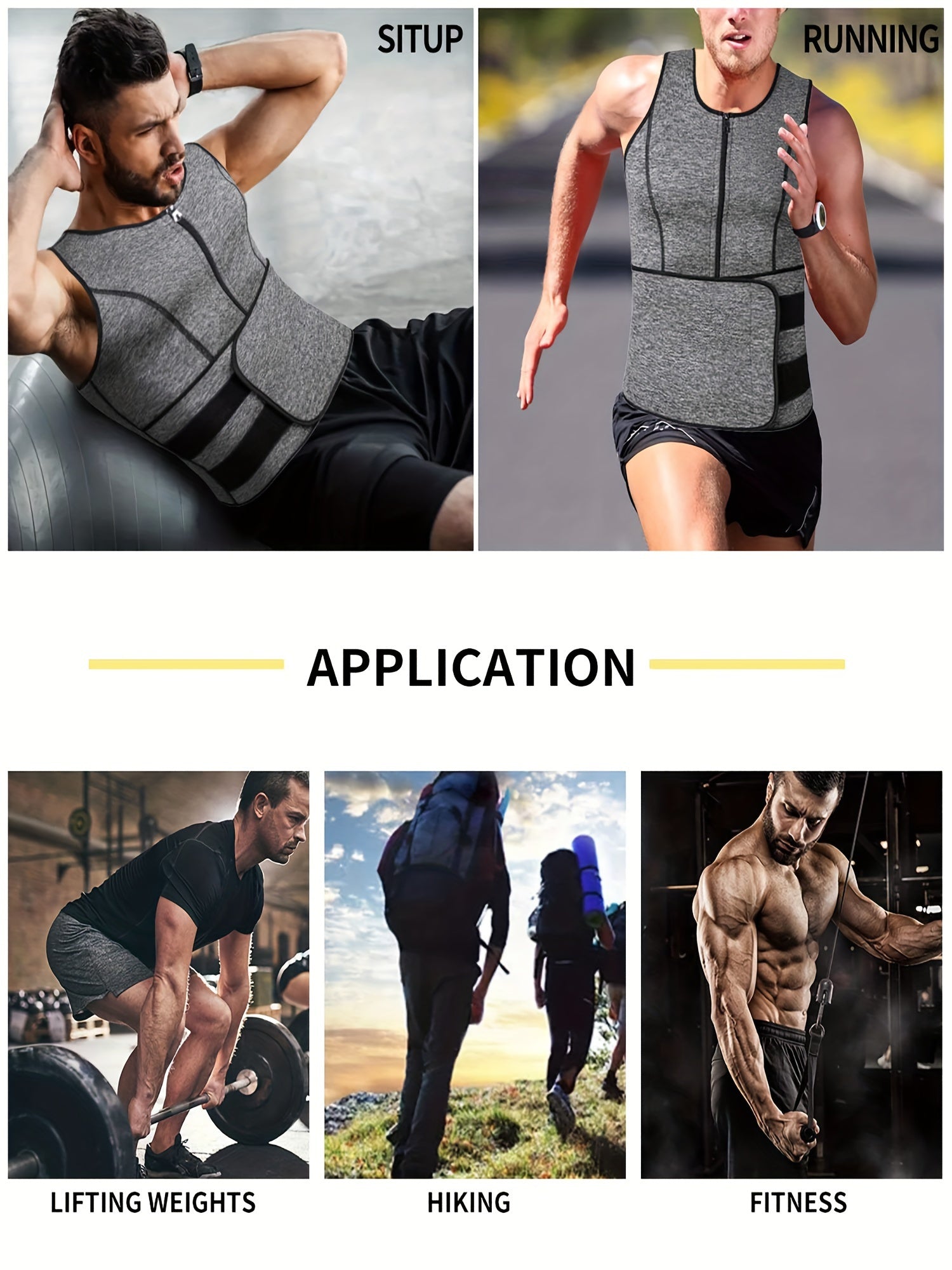 Optimize your workout with this men's adjustable compression tank top and waist trainer set! -