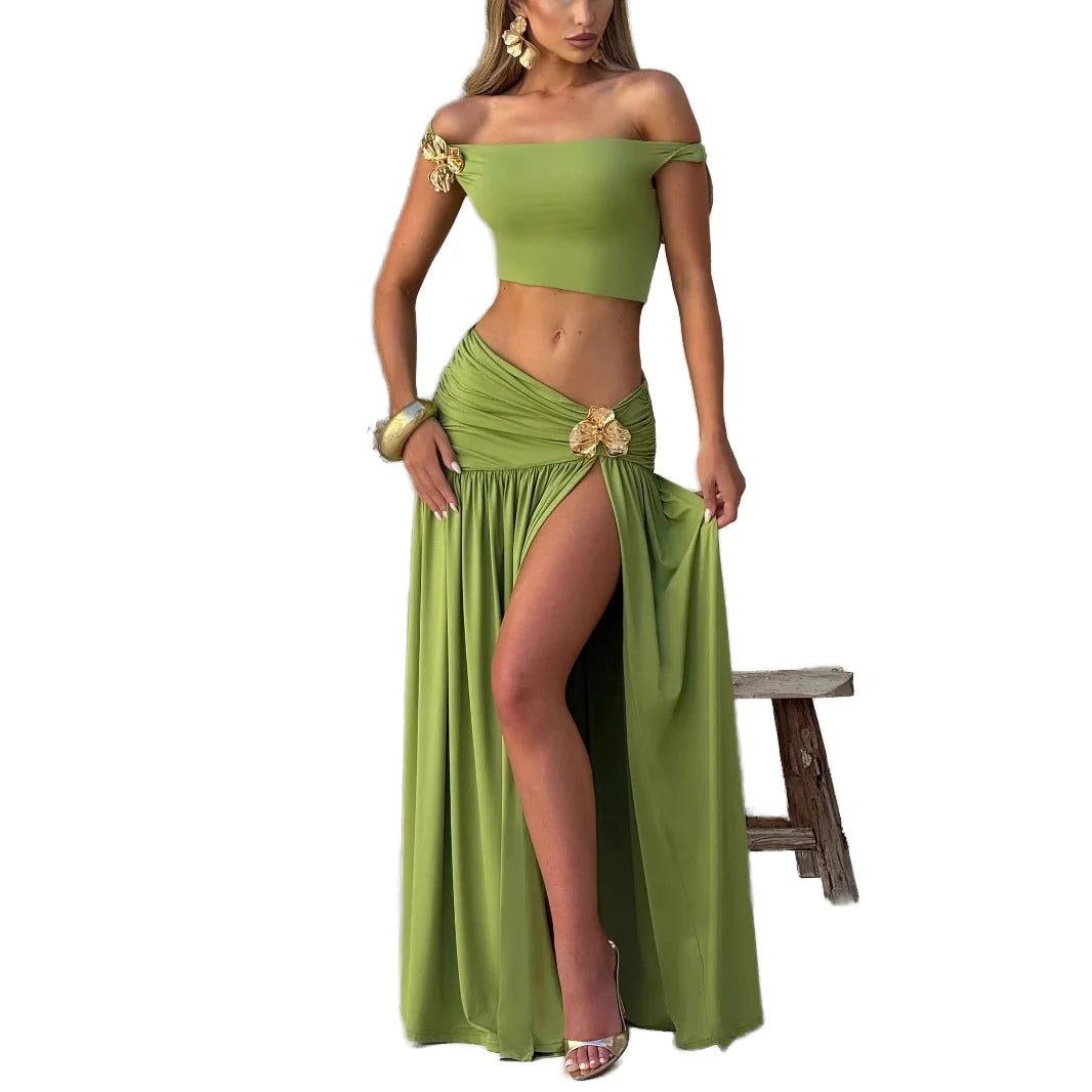 Women's Elegant Split Skirt Set -