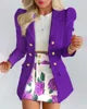 Women Formal Long Sleeve Blazers & Skirt Set -