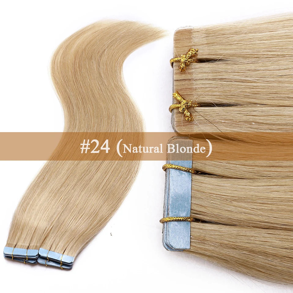 S-noilite Tape In Human Hair Extensions 2.5g/pc Straight Glue In Real Hair Extensions Human Hair Seamless Invisible Double Sides -
