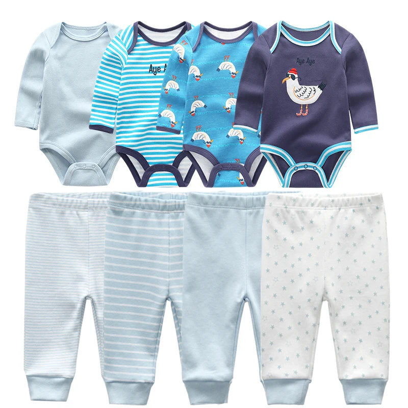 Keep your little one comfy in this versatile 4-piece baby bodysuit set—perfect for both girls and boys! -