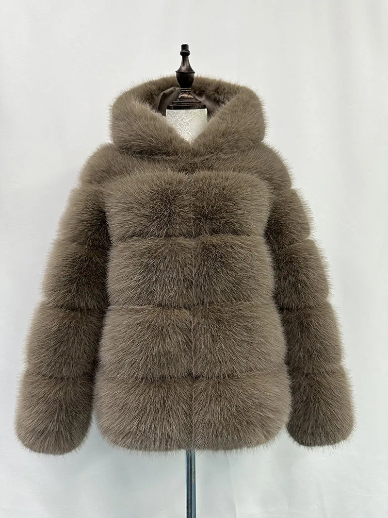 Fox Fur With Hood -