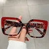New Personalized Color Blocking square Frame Glasses -