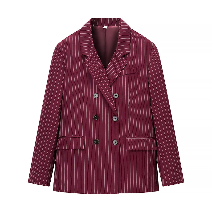 Women's Double-Breasted Striped Suit -