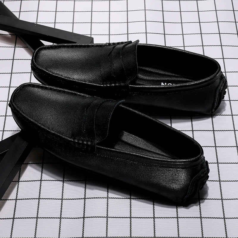 Leather Mocassines Slip Men's Shoes -