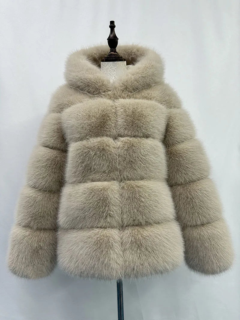 Fox Fur With Hood -