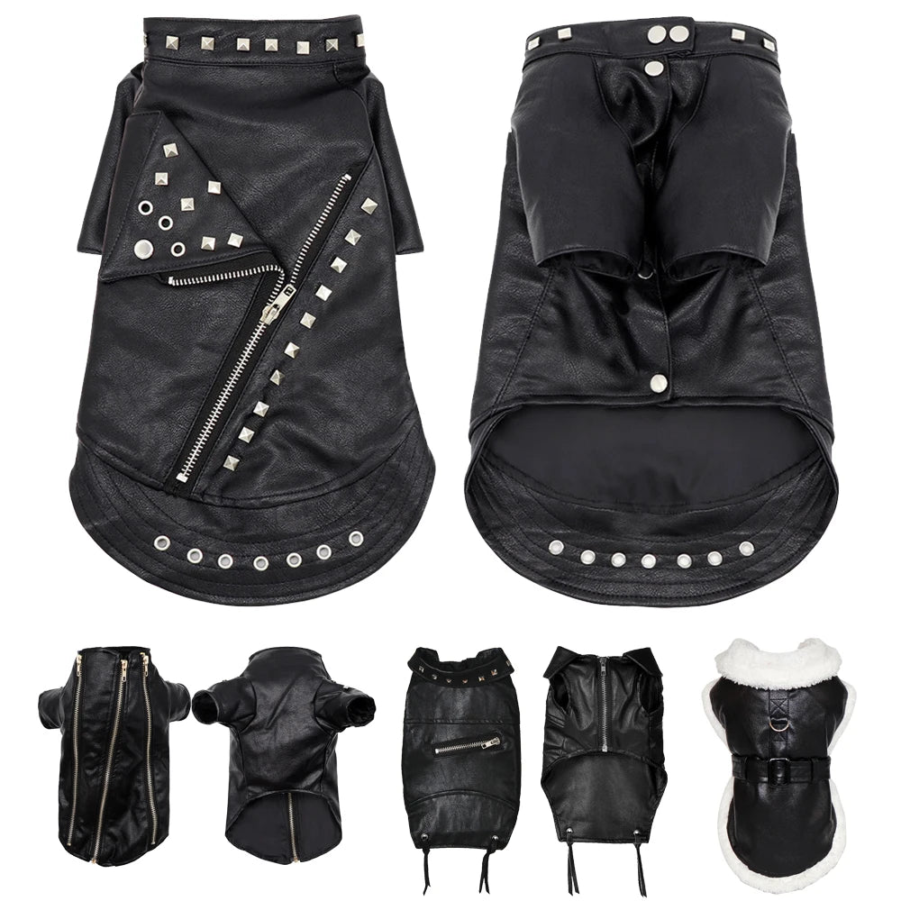 Dog Leather Jacket (Warm) -