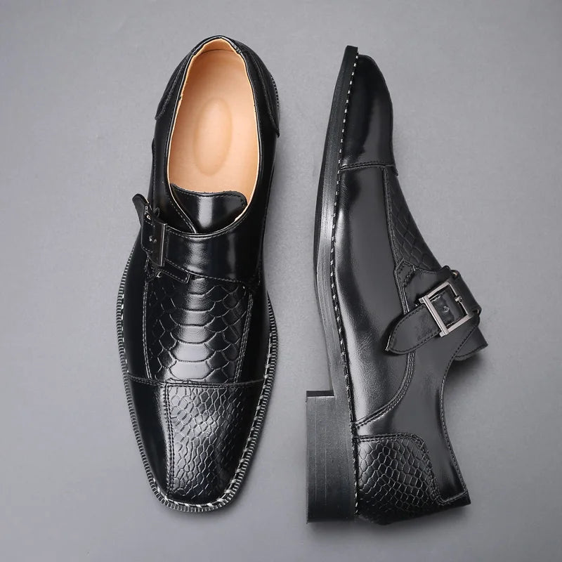 Italian Loafers for Men - Leather Slip-On Dress Shoes -