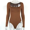 Women's Square Neck Long Sleeve Bodysuit -