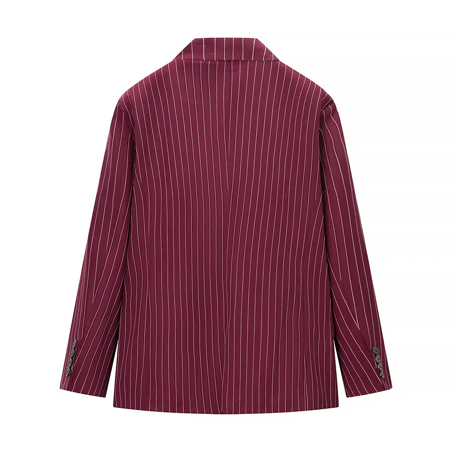 Women's Double-Breasted Striped Suit -