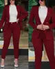 Casual Suits for Women - Slim Fit Double Breasted 2 Piece Set -