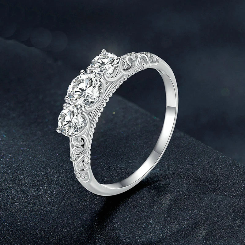 Silver 1.1ct Moissanite Ring -