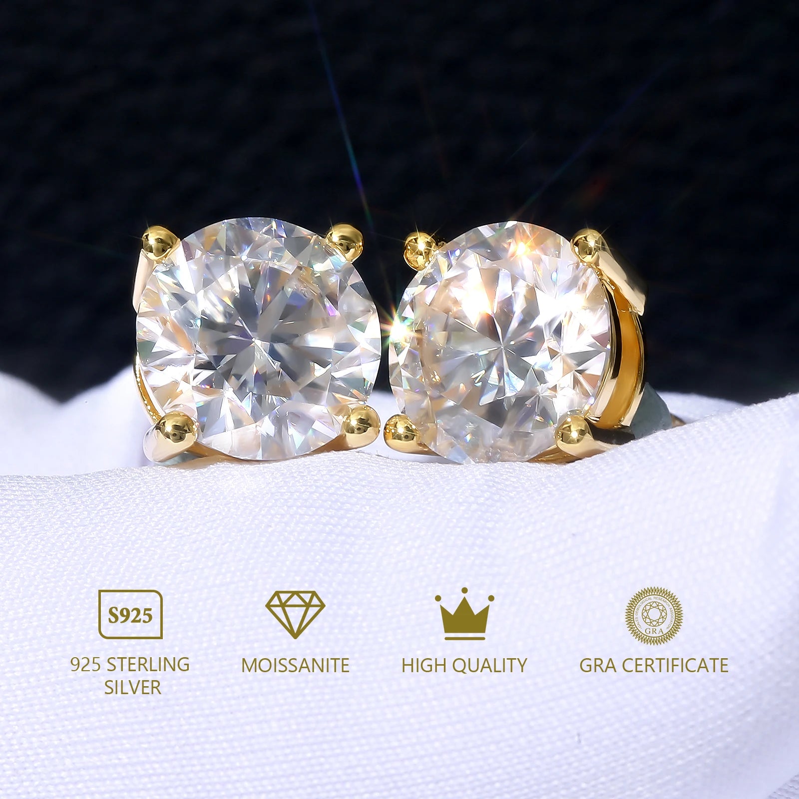 3mm-10mm Classic Mossanite Earrings -