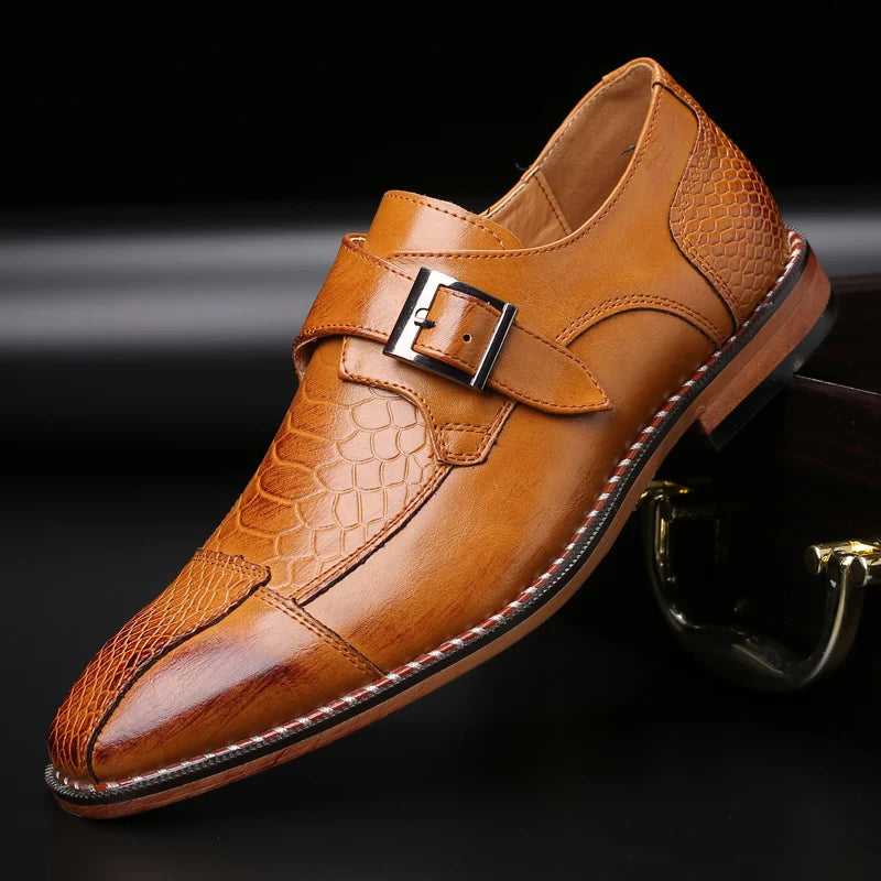 Italian Loafers for Men - Leather Slip-On Dress Shoes -