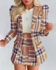 Women Formal Long Sleeve Blazers & Skirt Set -