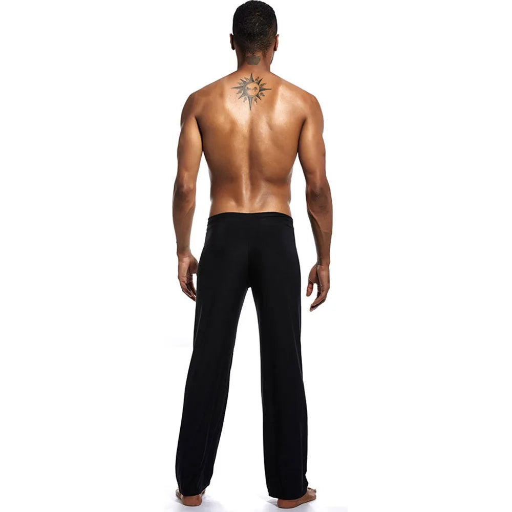 Mens Yoga Pants Elastic Waistband Fitness Training Joggers Loose Lightweight Slacks Beach Fashion Casual Sport Pants -