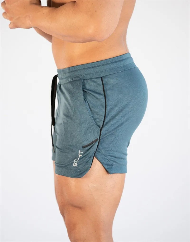 GITF Mens Gym Training Shorts Men Sports Casual Clothing Fitness Workout Running Grid quick-drying compression Shorts Athletics -