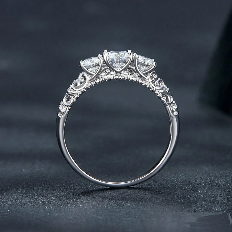 Silver 1.1ct Moissanite Ring -