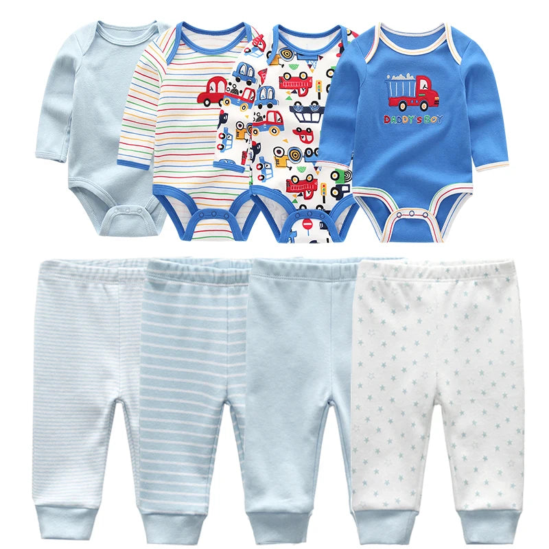 Keep your little one comfy in this versatile 4-piece baby bodysuit set—perfect for both girls and boys! -
