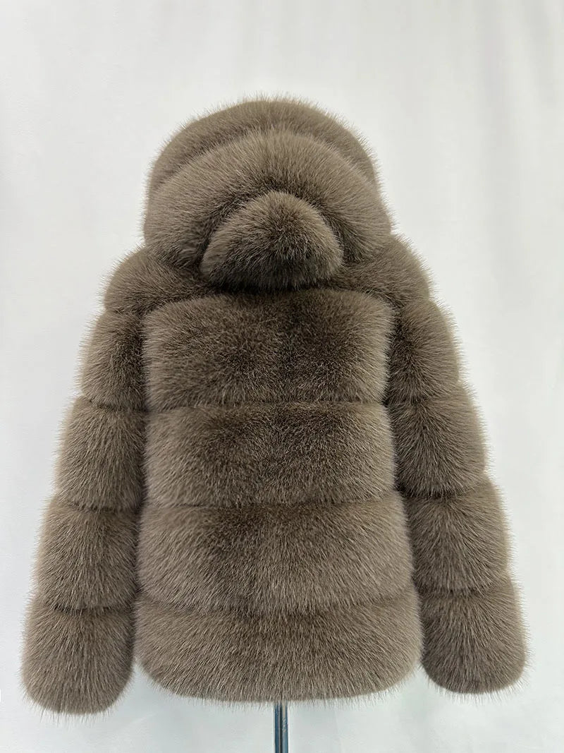 Fox Fur With Hood -