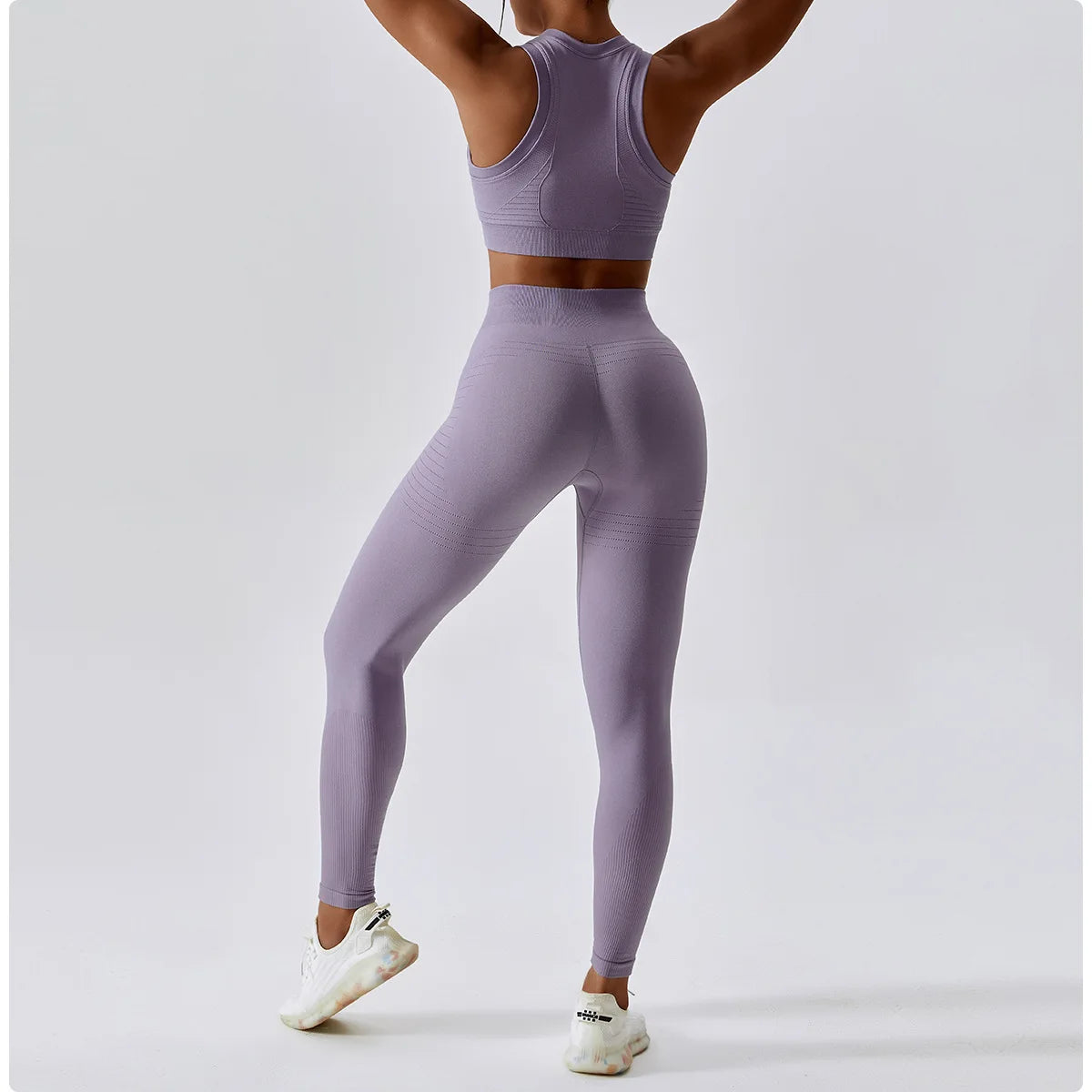 Wholesale Tik Tok Athletic Clothing Ladies Gym Fitness Sport Workout Clothes Activewear Seamless Women Jogger Wear Yoga Suit Set -
