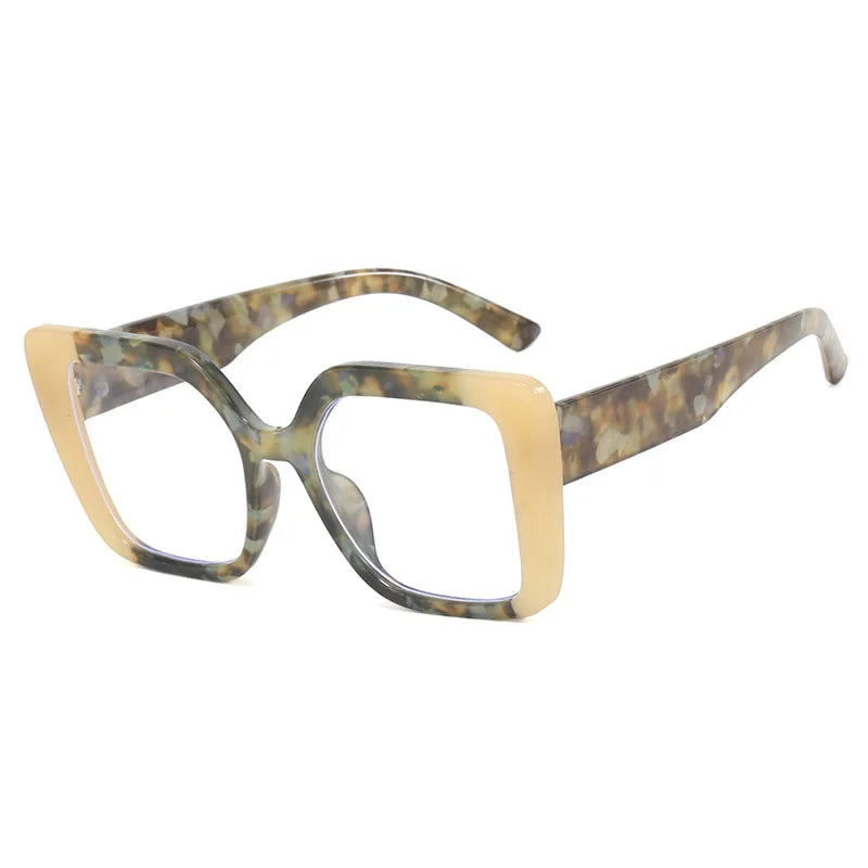 New Personalized Color Blocking square Frame Glasses -