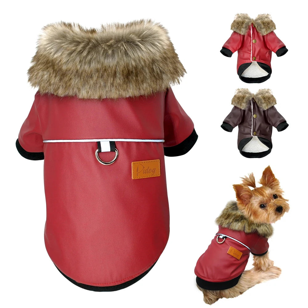 Dog Leather Jacket (Warm) -