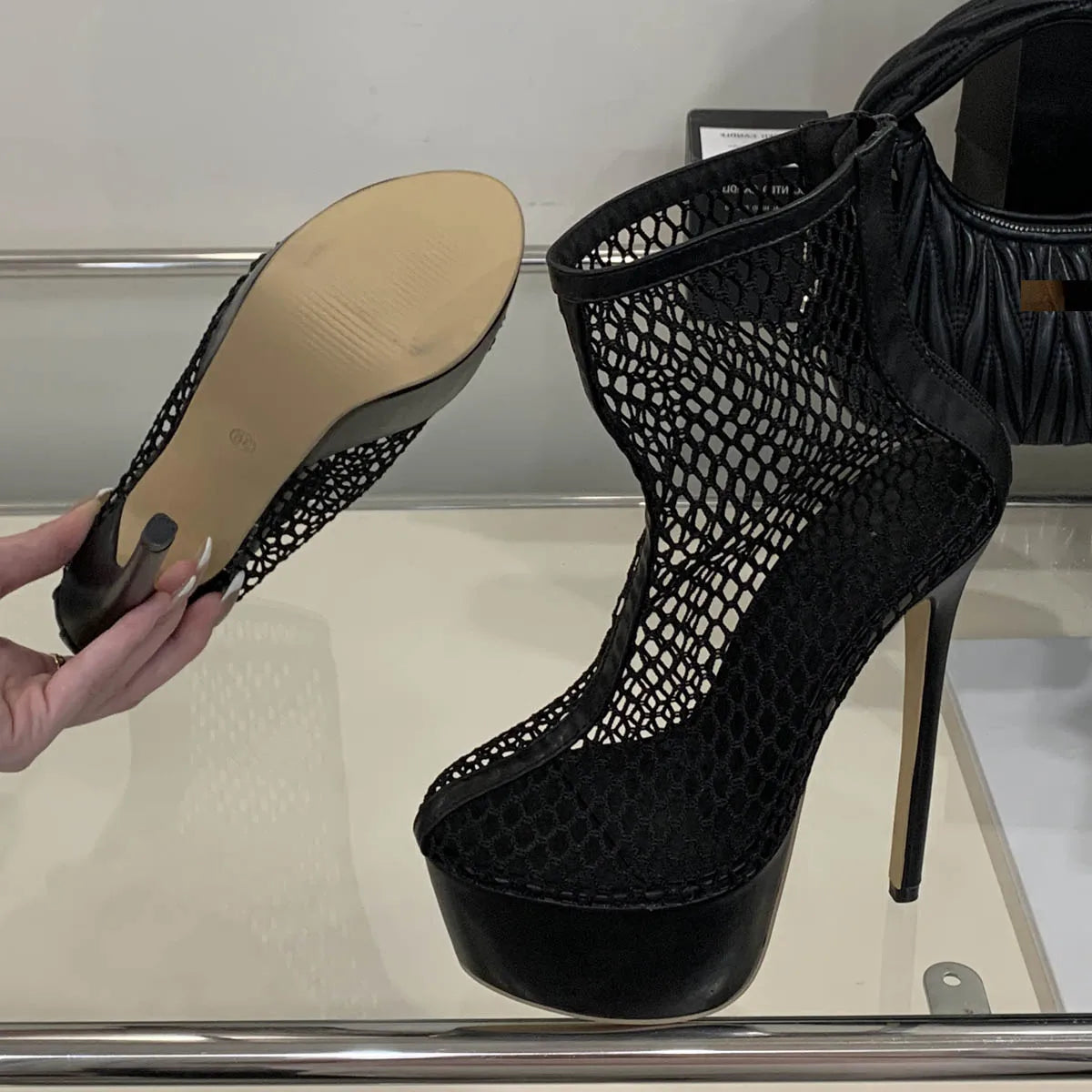 Stiletto Hollow Mesh High Heels -