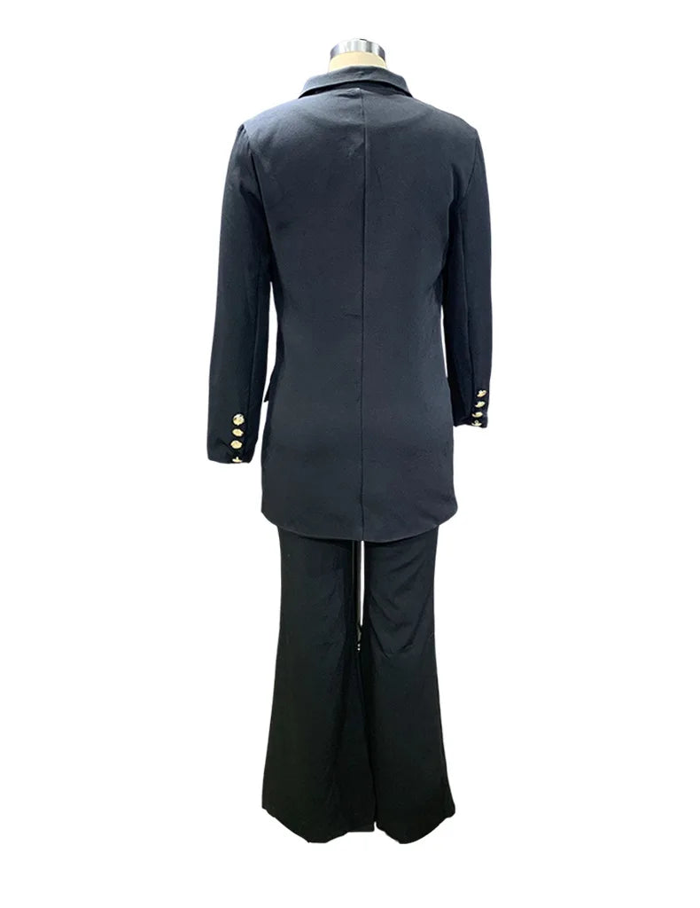 Women's Casual Blazer Wide Leg Suit -