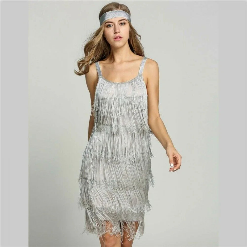 Great Gatsby Tassel Fringe Flapper Headband 1920s Party Ro Rox Cocktail Dress -