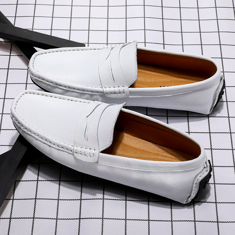 Leather Mocassines Slip Men's Shoes -