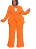 Woman Two Pieces Blazers Top and Pants Set (Plus Size) -