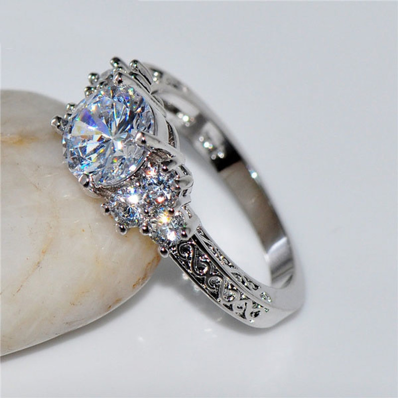 Exquisite Fashion Silver Color Engagement Rings -
