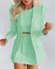 Women Formal Long Sleeve Blazers & Skirt Set -