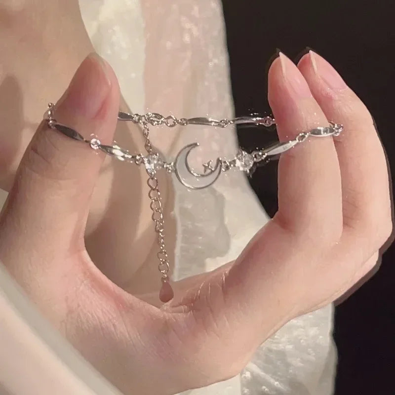 Shiny Pink Crystal Cherry Blossom Bracelets -
