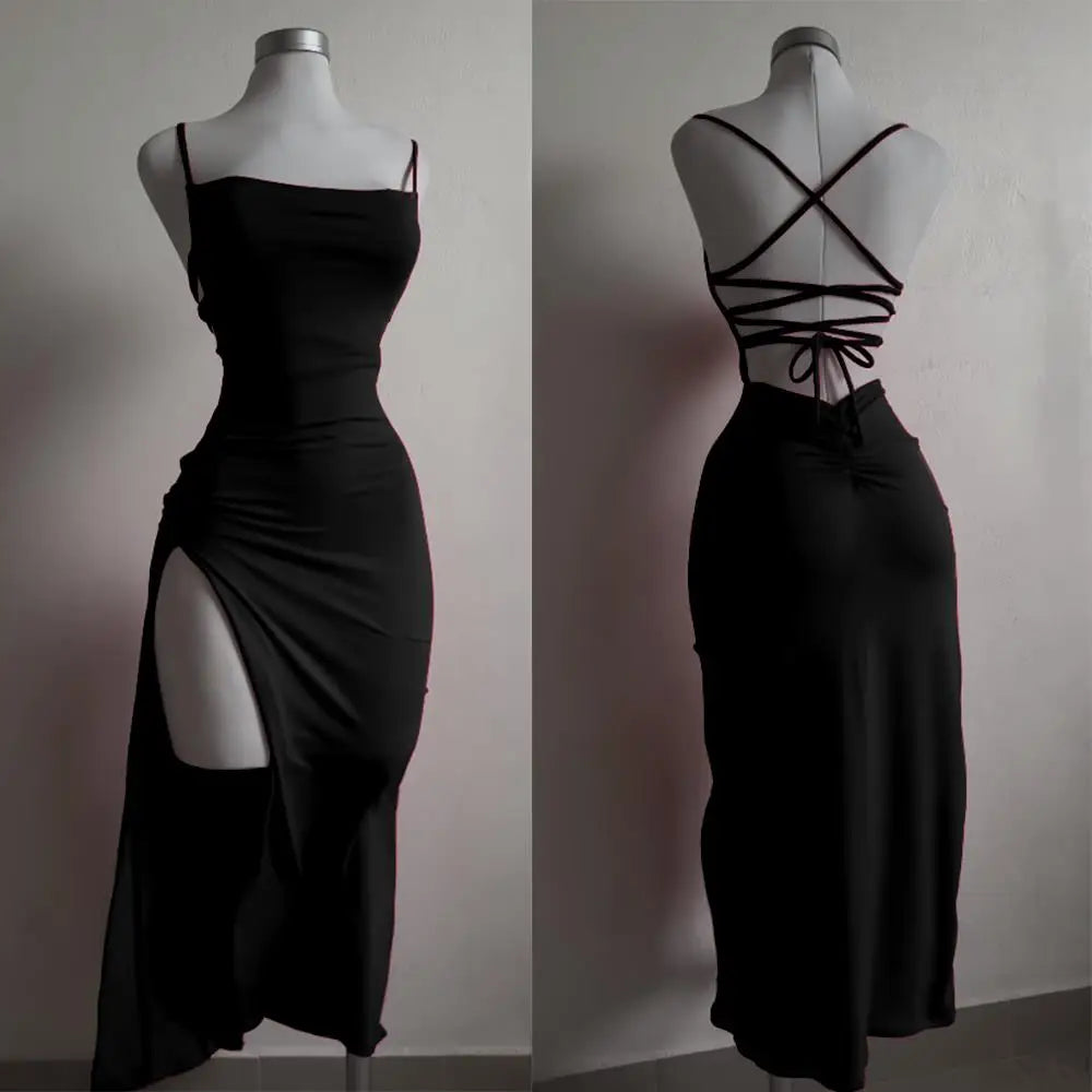 halter strap hip dress -