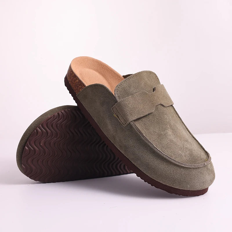 Evshine 2024 Women Cork Slides Classic Clogs For Women Fashion Mules Indoor Home Cork Suede Slippers Outdoor Soft Beach Slippers -
