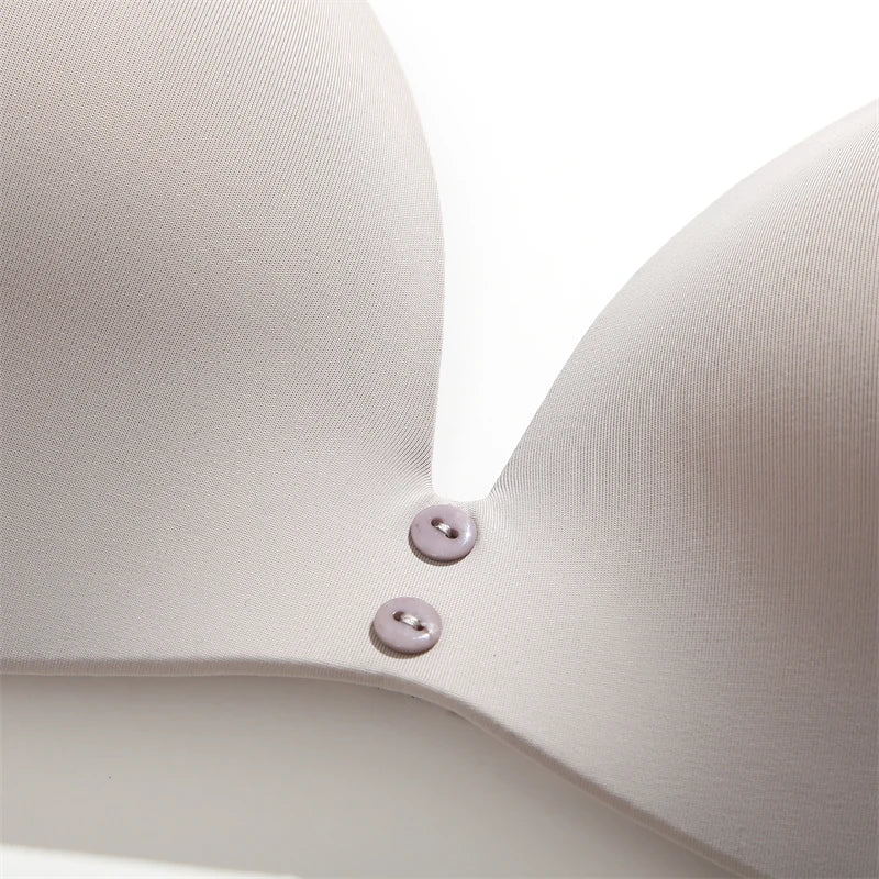 FINETOO Sexy Wire Free Push Up Underwear For Women Seamless Deep V Cup Bras Adjustable Comfort Bralette Female Backless Lingerie -