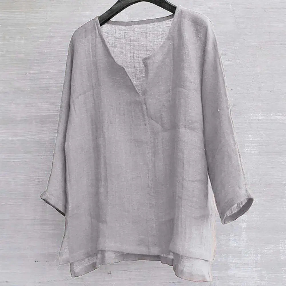 V Neck Men Shirt Long Sleeve -