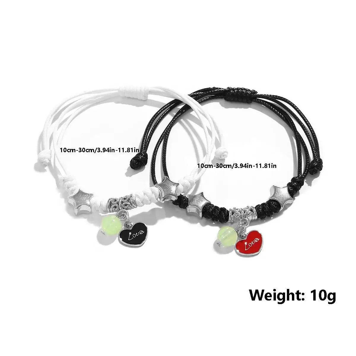 2PC Luminous Beads Star Couple Bracelet -